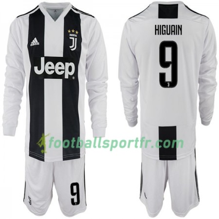 Tenue Juventus Gonzalo Higuain 9 Enfant Domicile 2018-2019 Maillot de Foot ML